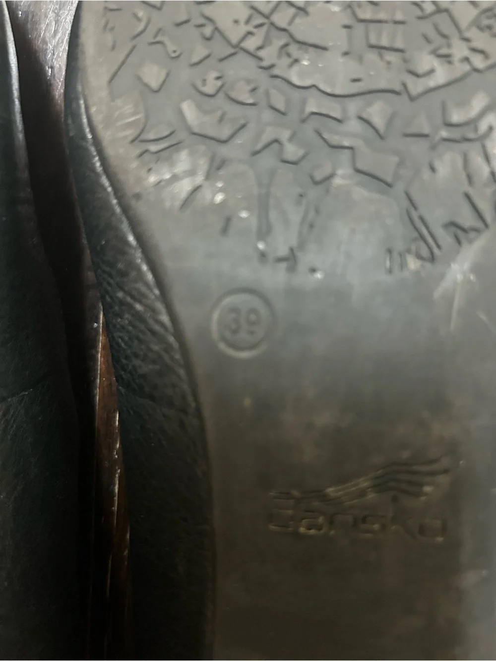 Dansko Black Leather Mary Jane Flats with Buckle